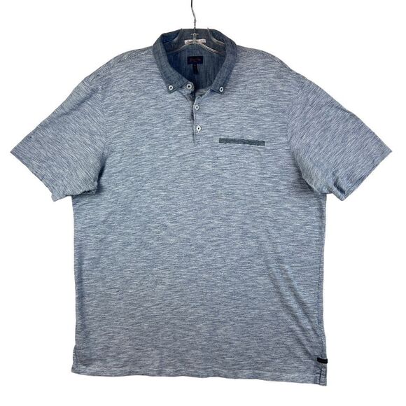 GOOD MAN Brand Gray Cotton Knit With Pocket Short Sleeve Polo Size XL‎ - Picture 1 of 8